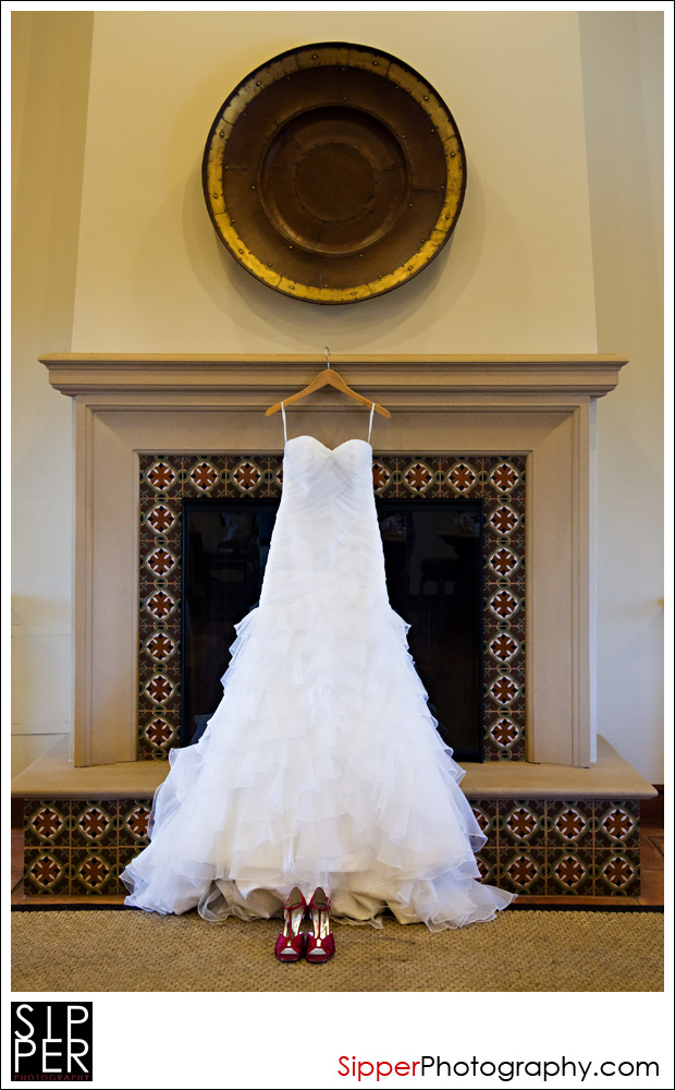 Wedding dress in Woodbury Clubhouse, Irvine, CA