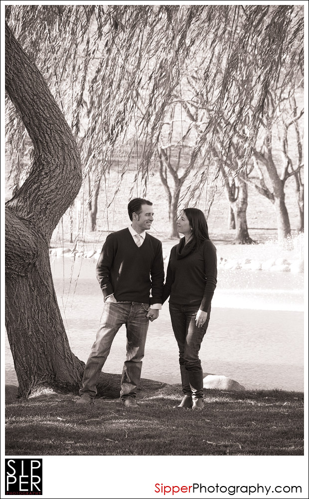 A shot of Corey Julie by the weeping willow tree