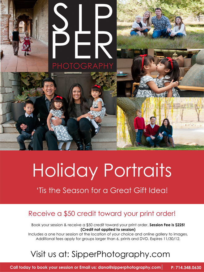 Holiday Portrait Offer for Orange County Family Photographer